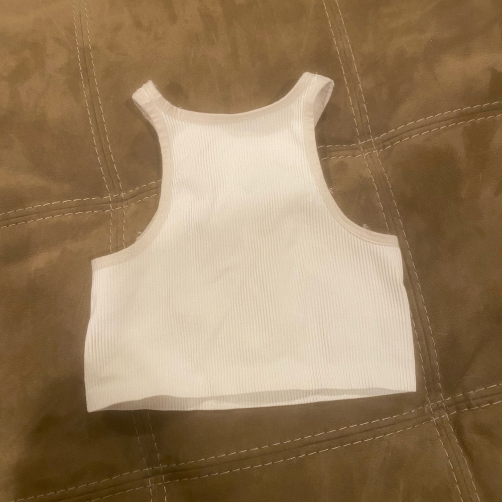White Ribbed Tank Top - Picture 3 of 3